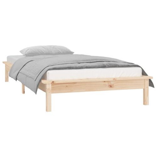 VidaXL (brown, 90 x 190 cm) vidaXL Solid Wood LED Bed Frame Home Bedstead Platform Bed Multi Colours/Sizes 2