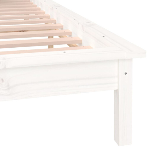 VidaXL (white, 135 x 190 cm) vidaXL Solid Wood LED Bed Frame Home Bedstead Platform Bed Multi Colours/Sizes 2