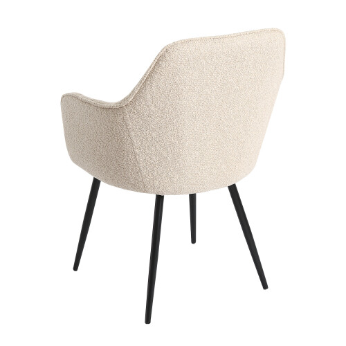 Helena Accent Chair -  Boucle  - With Black Legs - Cream 2
