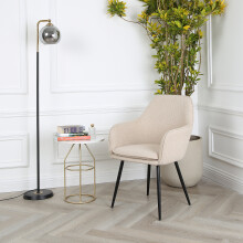 Helena Accent Chair - Boucle - With Black Legs - Cream
