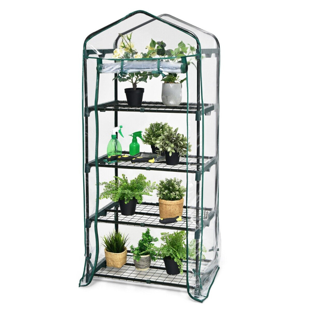 New Legacy 4 Tier Mini Greenhouse Growhouse with Zippered Roll up Door