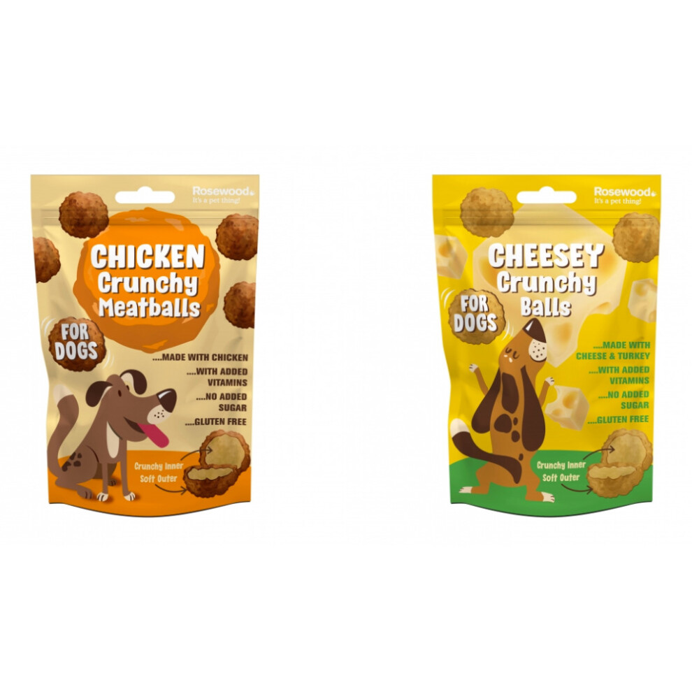 Rosewood (Cheese Crunchy Meatballs 140G, 12 Packs) Crunchy Meatballs Treats For Dogs 140G