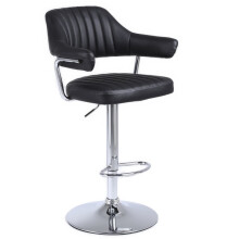 Black PALOMA Faux Leather Bar Stool, swivel, adjustable