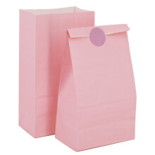 (Baby Pink, 100PCS) Time to Sparkle Paper Party Bag Kraft treat Bags Flat Goodie Cookie Popcorn Party Gift Party Dot-Colourful Wedding Birthday