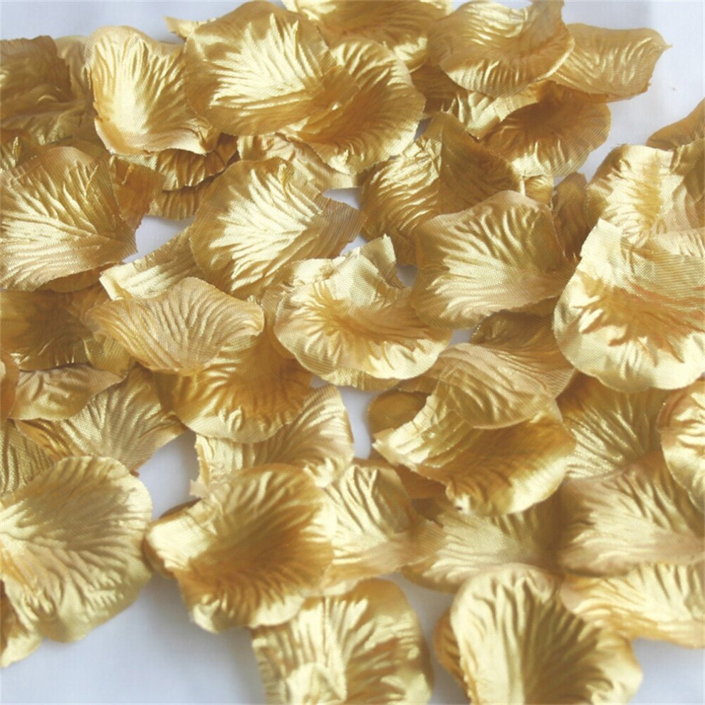 (Gold, 1000PCS) Time to Sparkle Silk Rose Petals Engagement Artificial Flowers Fake Wedding Party Confetti Table