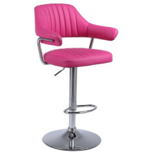 Pink PALOMA Faux Leather Bar Stool, swivel, adjustable