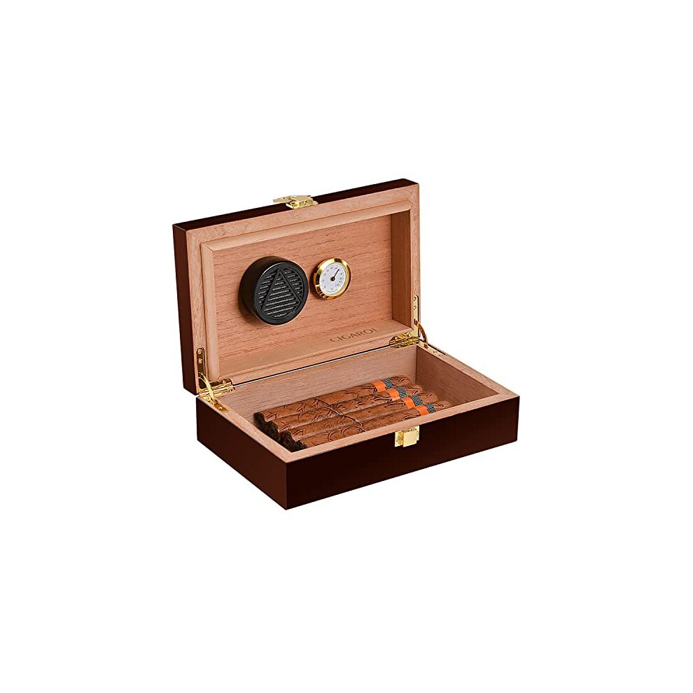 Volenx Desktop Cigar Humidor For 15-20 Cigars, Super Sealing Humidor Cigar Box Travel, Handcraft Spanish Cedar Wood Cigar Case Zigarren Humidor É