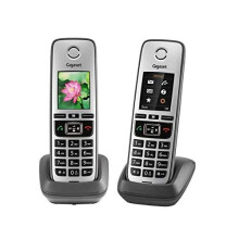Gigaset FAMILY Duo - Premium Cordless Home Phone to Connect all Family Members - Nuisance Call Block, 2 Handsets, Titanum Grey