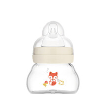 MAM Bottle Feel Good, Extra-Small Glass Baby Bottle with MAM Teat, Heat-Resistant Glass Baby Bottle for Newborns, Unisex, 1 x 90 ml