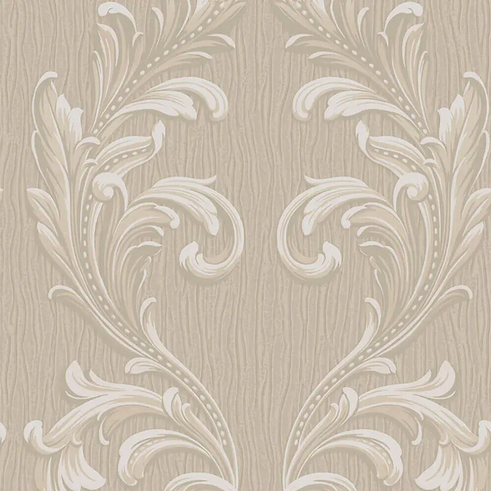 Belgravia Decor Tiffany Scroll Beige Wallpaper - Neutral - Image 3