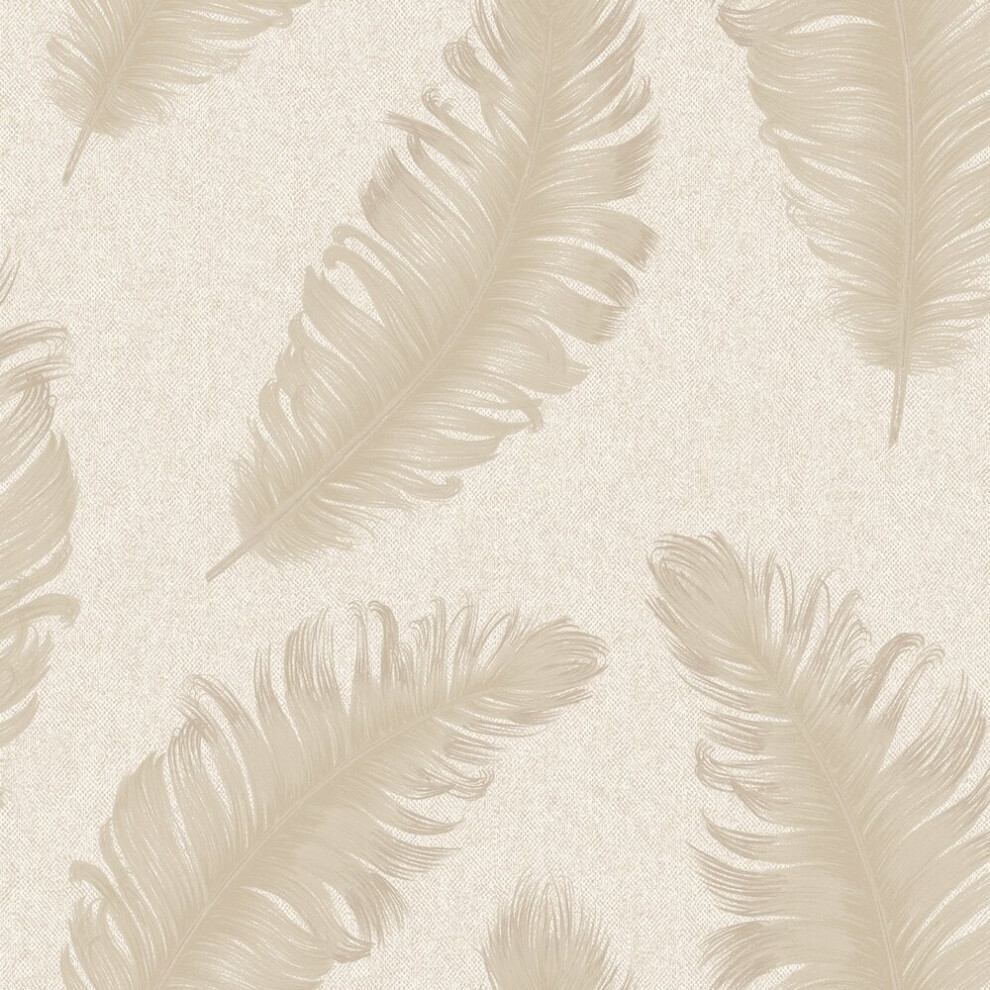 B&Q - Ciara Feather Heavyweight Textured Vinyl Wallpaper Cream 4402 - Image 2