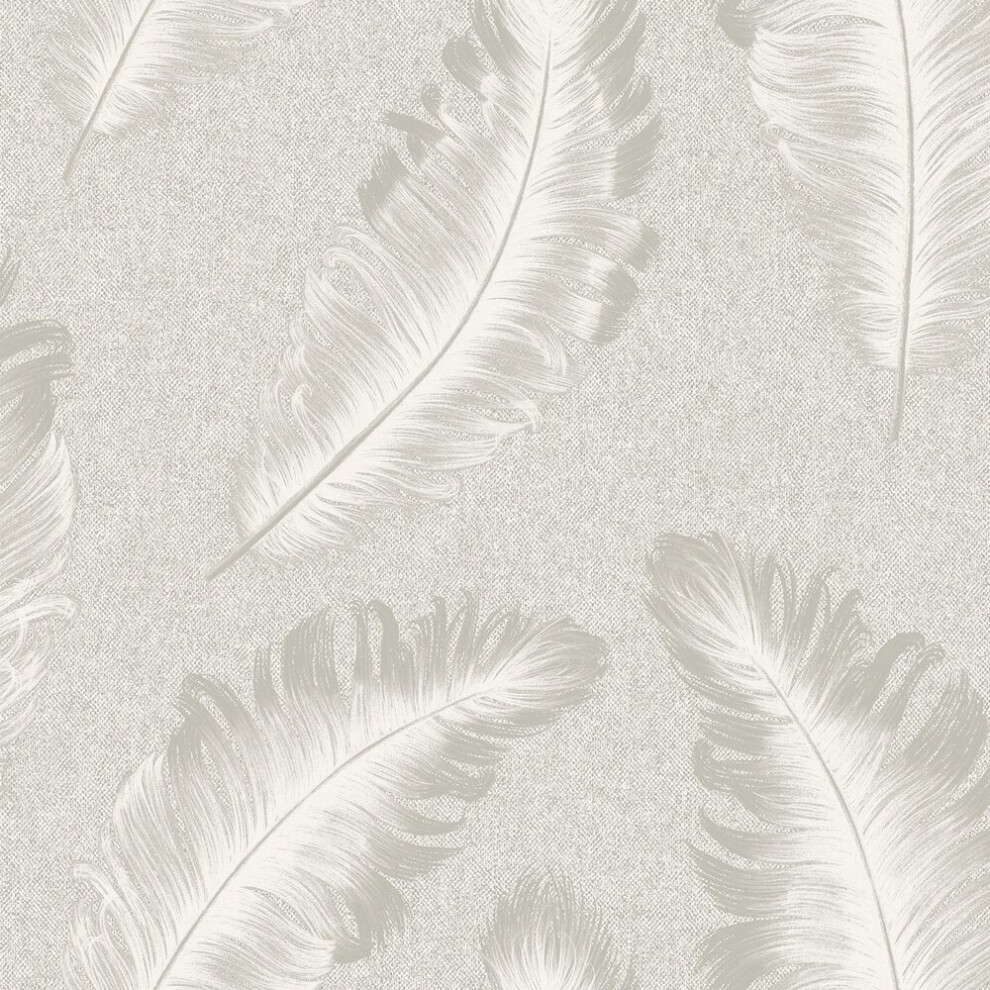 Belgravia Decor Ciara Feather Soft Silver Wallpaper Gb4400 - Image 3