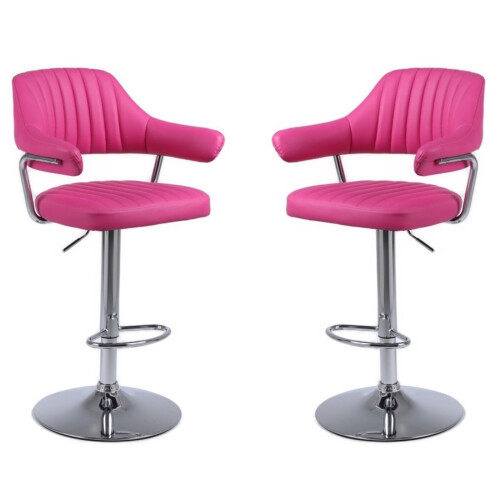 Pink leather bar deals stools