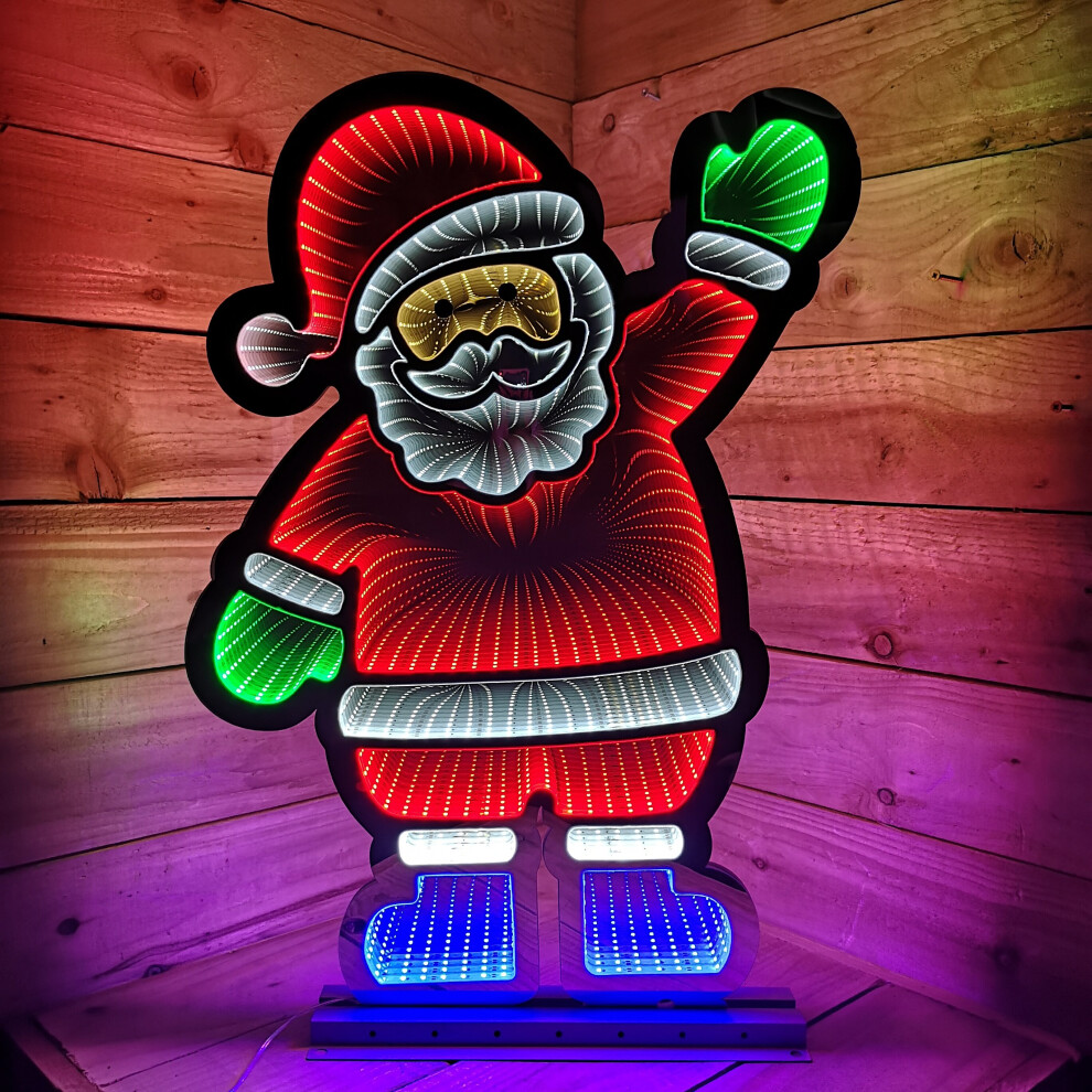 74cm LED Infinity Standing Santa Christmas Decoration - Neutral Santa display