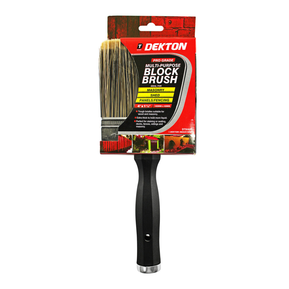 Dekton Multi-Purpose Block Brush Ideal For Sheds, Masonry, Panels & Fencing 4" 5055441439587