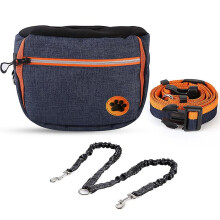 (Blue) Dog Treat Training Bag Waist Pouch Dispenser Fanny Pack Food Storage Snack Bags