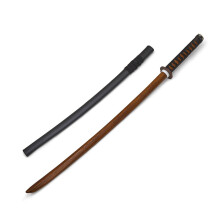 PLAYWELL WOODEN ROPED BOKKEN WITH PLASTIC SCABBARD - RED OAK