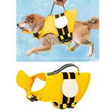 (Bee, M) Dog Life Jacket Pet Float Coat Safety Vest Summer Dog Swimming Clothes Lifesaver