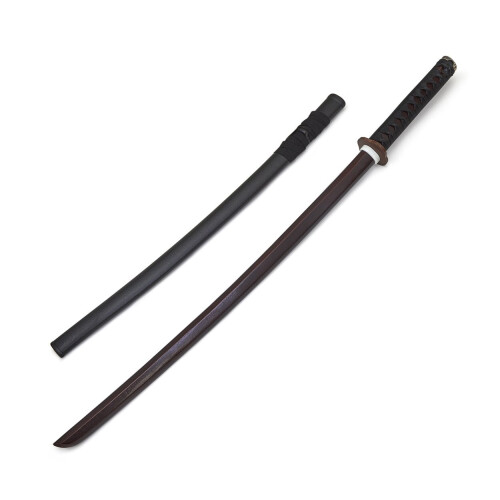 WOODEN ROPED BOKKEN WITH PLASTIC SCABBARD - CHERRY OAK
