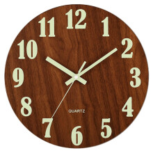 (YG001) Wooden Wall Clock 12 Inch Luminous Silent Modern Wall Clock For Home Office Decor