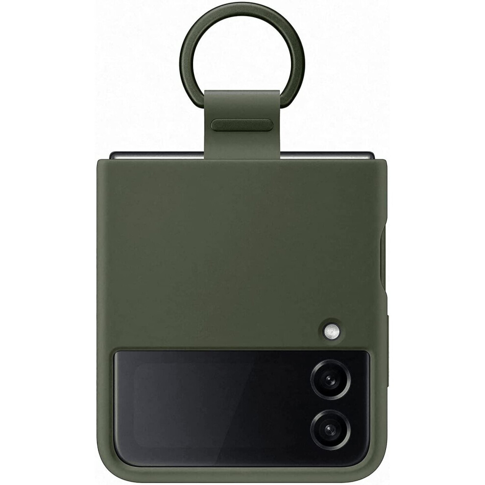 Samsung Galaxy Z Flip4 Silicone Cover with Ring Khaki - EF-PF721TGEGWW
