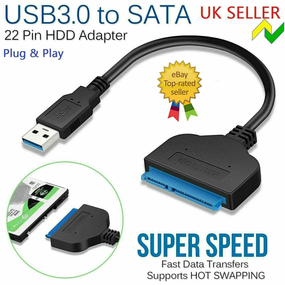 USB 3.0 to 2.5 SATA 3 Hard Drive 22 Pin Adapter Cable Converter