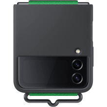 Samsung Galaxy Z Flip 4 Silicone Cover with Strap Black - EF-GF721TBEGWW