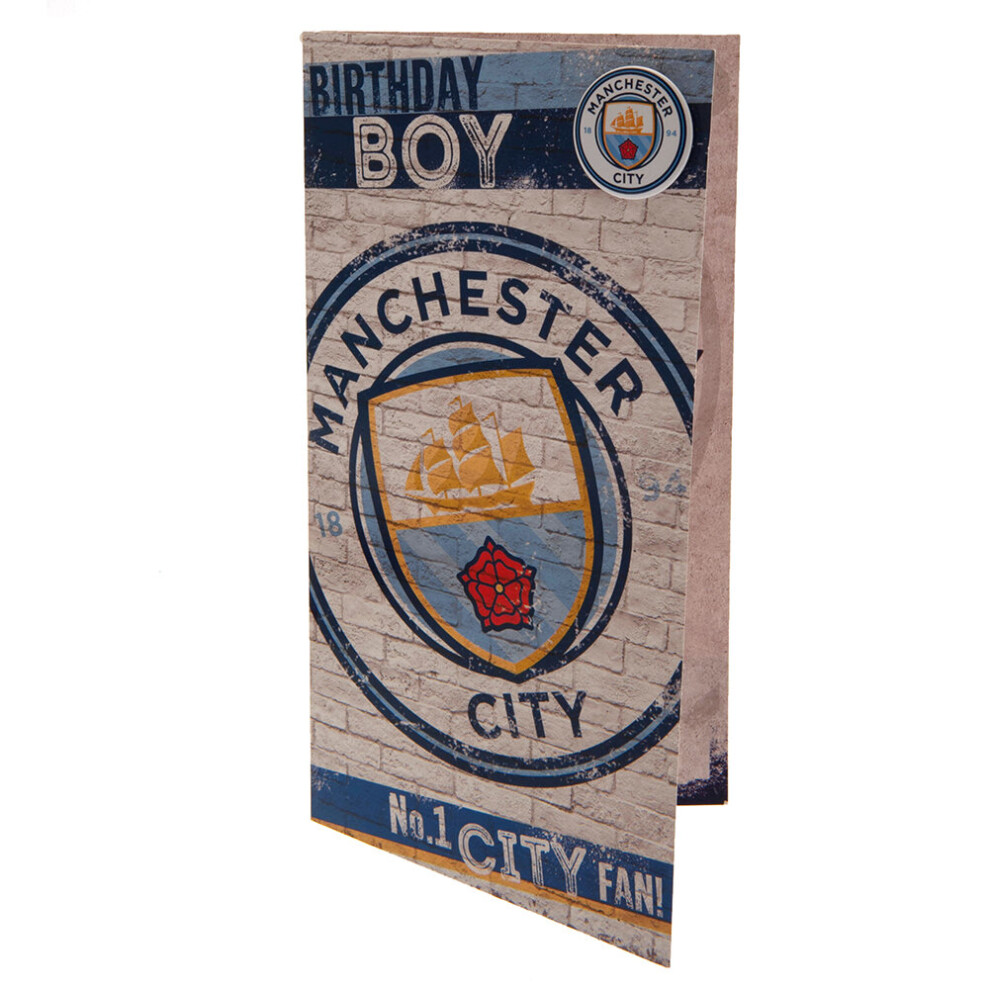 Manchester City FC Birthday Boy Card & Badge