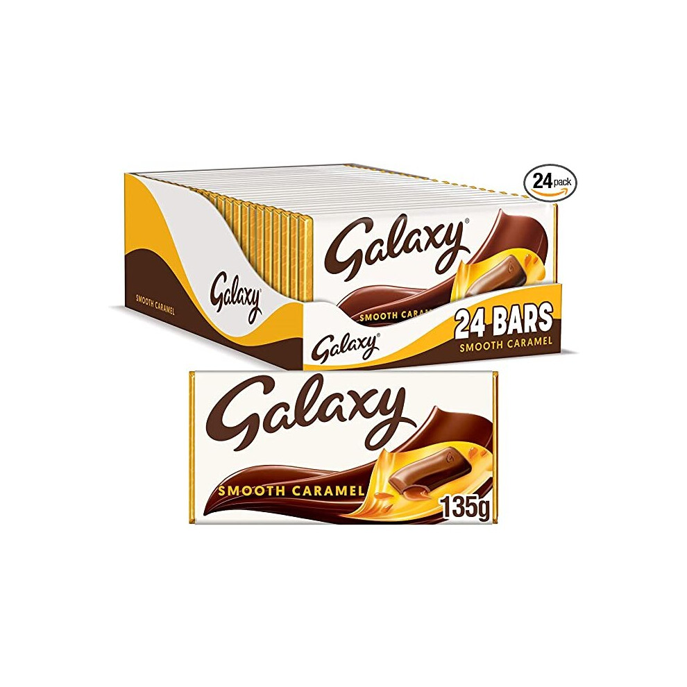 Galaxy Smooth Caramel Chocolate Bars For Sharing, 24 Bars Of 135 G