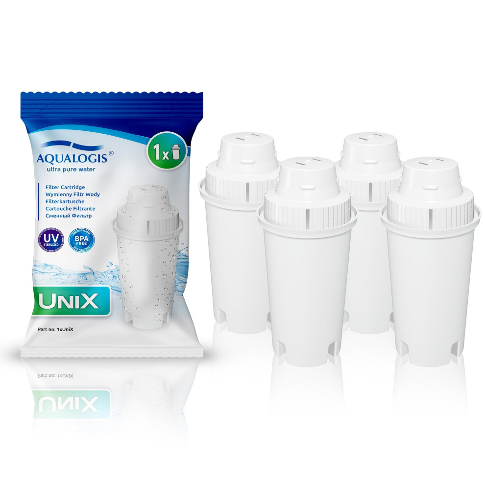 Aqualogis Unix Filter Cartridge, Replacement For Brita Classic, Pearlco, Mavea 107007, Aquaoptima Ruf916 4Pk