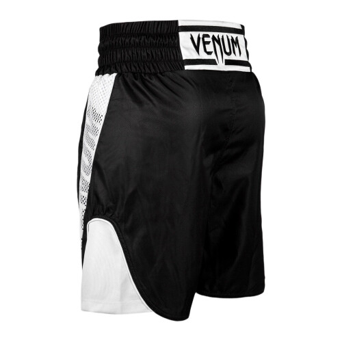 (X-Large) VENUM ELITE PRO BOXING SHORTS - BLACK/WHITE 1