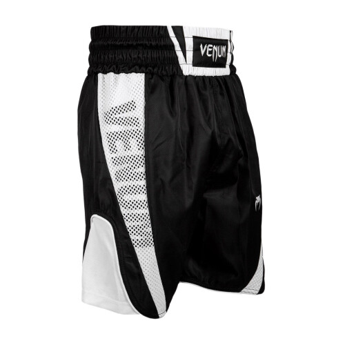 (X-Large) VENUM ELITE PRO BOXING SHORTS - BLACK/WHITE 2