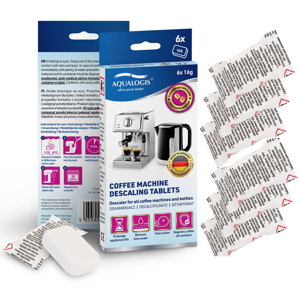 Aqualogis Descaler Descaling Tablets For Jura Siemens Bosch Krups Tassimo Coffee Machines