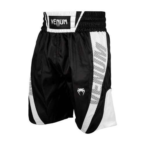 (X-Large) VENUM ELITE PRO BOXING SHORTS - BLACK/WHITE