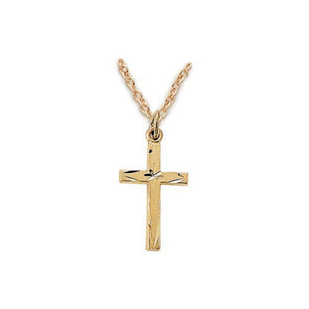 Photos - Pendant / Choker Necklace Mcvan J9246 18 in. Chain Gold Over Sterling Silver Cross Boxed