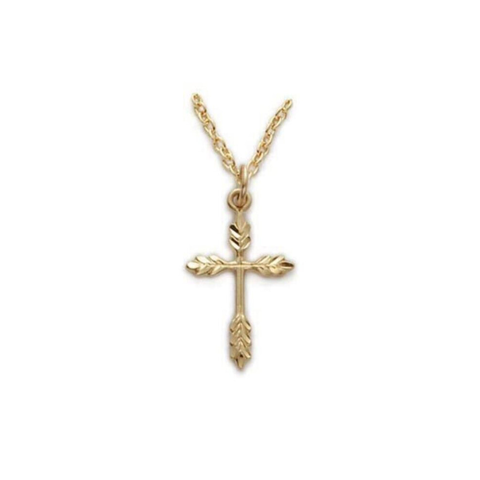 Photos - Pendant / Choker Necklace Mcvan J9250 18 in. Chain Gold Over Sterling Silver Wheat Cross Boxed