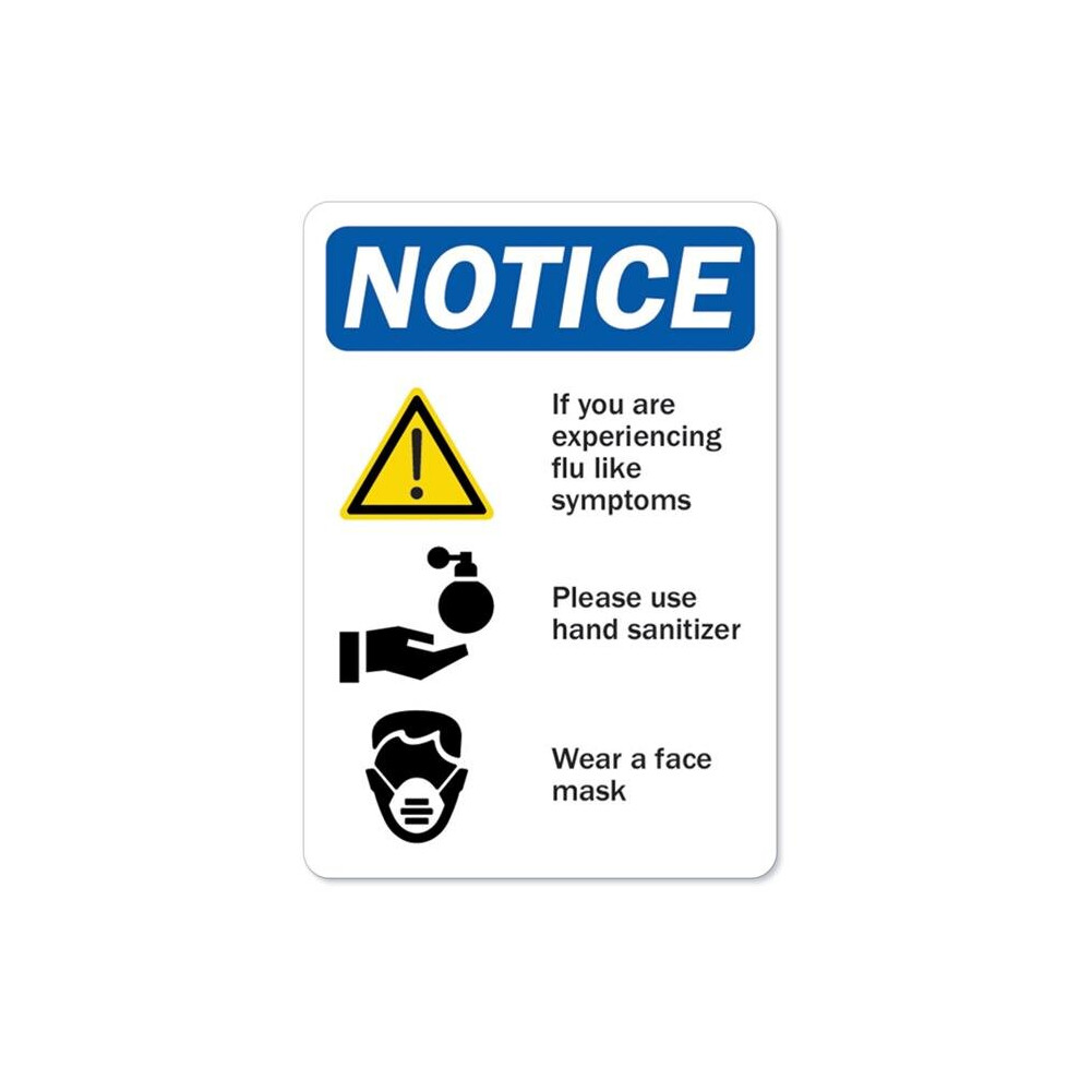SignMission OS-NS-A-710-25575 Osha Notice Sign - Notice Flu Symptoms-image-OPC-P9VSMQ9-NEW
