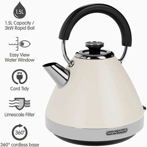 Morphy Richards (Cream) Morphy Richards 100131 Venture Pyramid Kettle 2