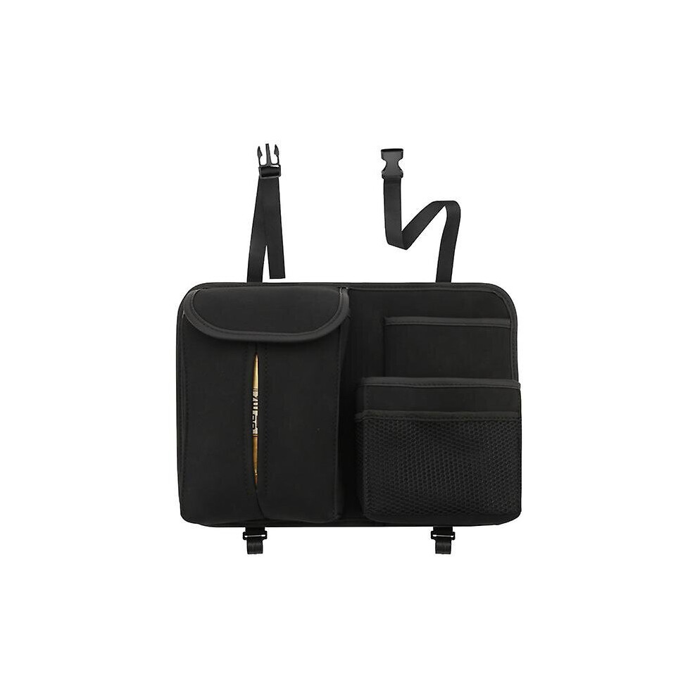 (Black) Car Seat Back Organizer Hanging Storage Bag Tissue Holder Interior Accessories Black 768655142611