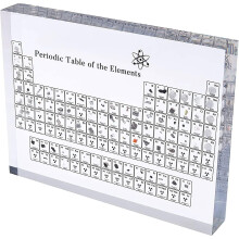 (20 x 12.5 cm) Periodic Table Acrylic Display Stand With Real Elements Desktop Decoration