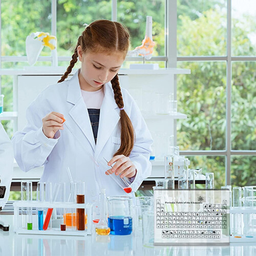 (17 x 12 cm) Periodic Table Acrylic Display Stand With Real Elements Desktop Decoration 1