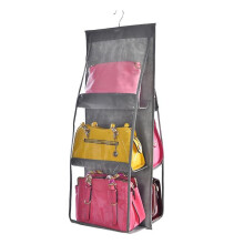 (Grey) Hanging Bag Organizer Dust Proof Purse Storage Holder Wardrobe Closet Organizer