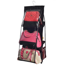 (Black) Hanging Bag Organizer Dust Proof Purse Storage Holder Wardrobe Closet Organizer