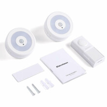 IP55 Wireless Doorbell with 2 Receivers, 400ft Range (White)