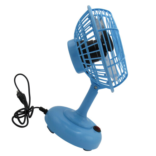 Mini USB Desk Fan Blue Pack of 2 (Small Desktop Rotation Portable) 2