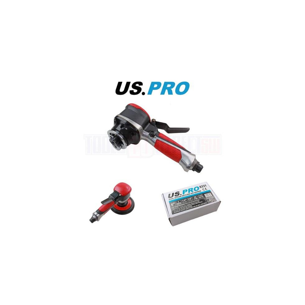 US PRO Tools 6" Dual Action Keyless Air Sander 8331