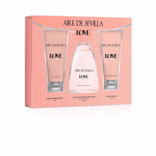 Set de Parfum Femme - Aire Sevilla Love - Lot de 3 - Gel de douche 150 ml - Eau de Toilette 150 ml