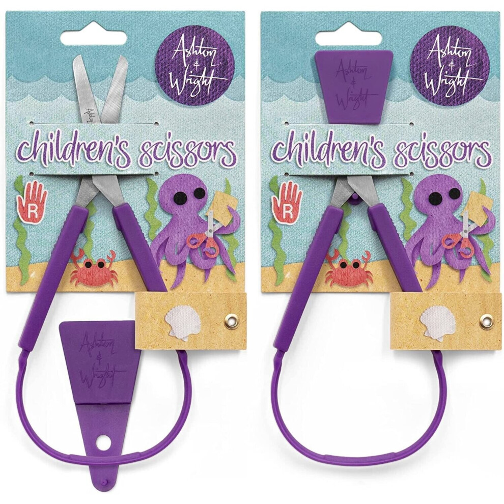 Ashton And Wright - Self-Opening Scissors With Protective Guard - Purple - Ambidextrous - Pack Of 2 5056225285758