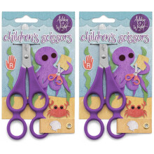 Ashton and Wright - Children's Double Hole Training Scissors - Purple - Right Handed - Pack of 2