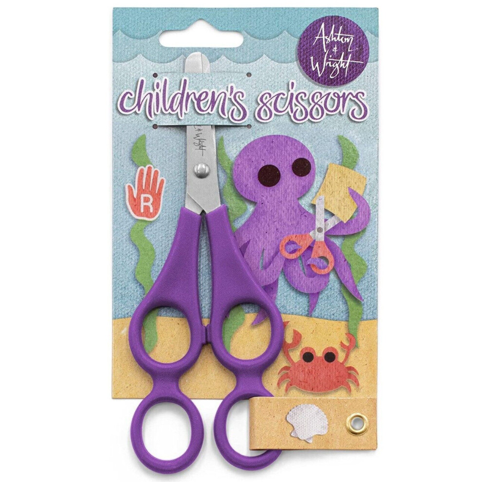 Ashton And Wright - Children's Double Hole Training Scissors - Purple - Right Handed